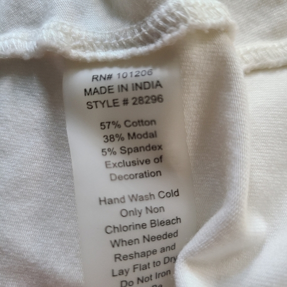 Soft Surroundings White Long Sleeve Beaded Top Medium - Picture 5 of 6